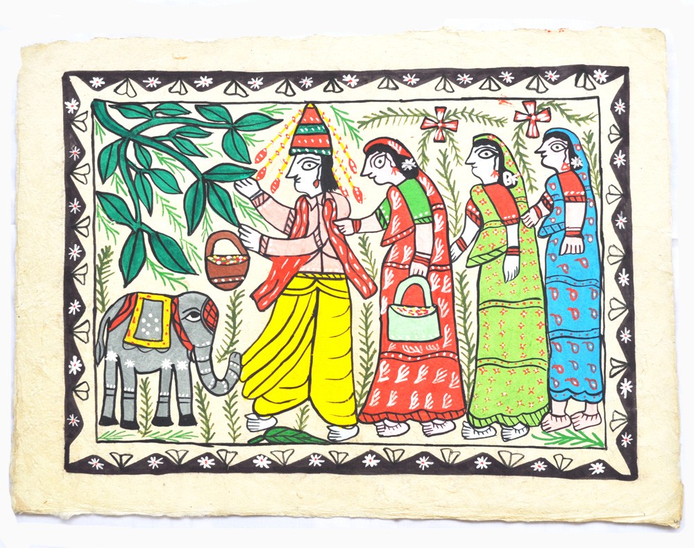 Art And Paintings Mithila Painting Artisan Market Nepal   161 Mithila Painting 2 